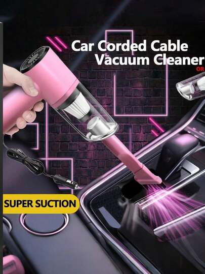 Aspiradora portátil para vehículos con gran succión y alta potencia, para limpieza en seco y húmedo, apta para pelo de gato y mascotas, multifuncional, con cable y enchufe para encendedor de cigarrillos, accesorios para automóvil