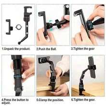 1 Set Multi-Functional Phone Holder Stand For Car Rearview Mirror, Desk, Kitchen, And Various Scenarios, Slouchy People Friendly