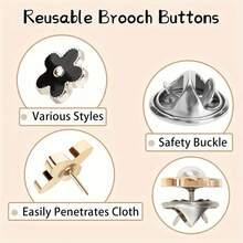 60pcs Reusable Snap Buttons - Instantly Detachable For Pants, Dresses And Jacket Sets | Fashion Accessory, Waist Adjuster, Seamless Replacement Kit - Multicolor - View 4