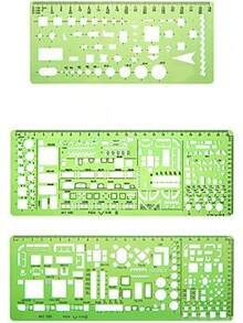 ranzivoo 6 Plantillas de Dibujo para encofrados de construcción, diseño geométrico, Muebles de Oficina, Plantilla de medición, Regla para Material Escolar y de Oficina. - 1 - Ver 1