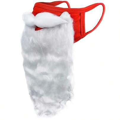 Face Mask Funny Bearded Holiday Santa Costume Christmas Party Decoration For Adults