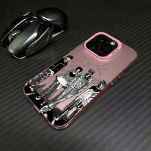 Funda de teléfono con diseño de anime Otsutsutsu para iPhone 16 15 14 13 12 11 Pro Max X XR XSMAX 8 7 Plus, con acabado mate antideslizante en la parte trasera - Negro transparente - Ver 7