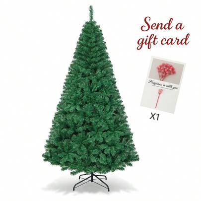 Christmas Tree With Elegant Gift Card, Dense & Fluffy Faux Snow Effect, Suitable For Home, Living Room, Office, Mall, Party Christmas Decoration
