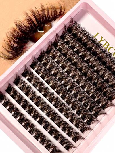 120 piezas de pestañas individuales de color marrón con rizo D de 9-18 mm, pestañas postizas naturales de color marrón suaves y esponjosas para extensión de pestañas DIY en casa, racimos de pestañas, pestañas individuales, pestañas postizas