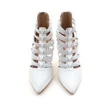 lunryet Women's Platform Heel Dance Boots Peep Toe Latin Salsa Ballroom Ankle Dance Shoes TINA-10 - 白色 - 查看 16