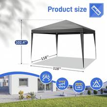 10'x10' Gazebo Waterproof Outdoor Canopy Patio Tent Party Tent For Wedding BBQ Cater, Black - 預設 - 查看 3