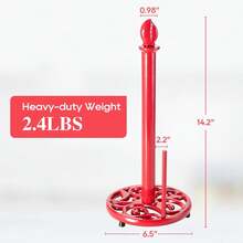 JOGREFUL Paper Towel Holder Stand, Cast Iron Kitchen Paper Towel Countertop Vintage Stand With Weighted-Base, Bathroom Organization Family Standard Large Size Roll Paper, Leaf Top, Red2025 - 葉咖啡金 - 查看 10