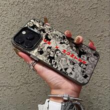 Funda de Teléfono Popular Manga  para 17, 16, 15, 14, 13, 12, 11 Pro Max, Plus - Cubierta Trasera Mate a Prueba de Golpes - Negro - Ver 4