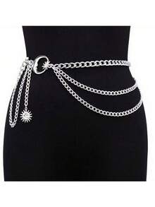 Modische Hüftkette mit Mond für Strandurlaube, bohemianischer Strandtassel-Körperkette für Frauen, einzigartiges Accessoire für Frühling, Sommer, Herbst und Winter.