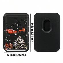 1pc Reindeer Christmas Pattern Black/White/Silver/Brown/Pink PU Leather Wallet Card Holder Magnetic Phone Case Fit For IPhone 17/16/15/14/13/12/11, Magnetic Wallet Card Holder Phone Accessories Compatible With Android And Most Smartphone,Gifts For Mother, Family, Friends, Kids, Birthday, Holiday Case Accessories Phone Case Magnets