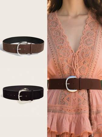 Enkelt dambälte med fyrkantigt spänne, perfekt för dekoration. Retro och moderiktigt, kan kombineras med kjolar och jeans. Mångsidigt bälte, pendling, lämpligt för alla årstider, jul och Thanksgiving. Lyxig märkesdesign. Högkvalitativt spänne. Lämpligt för dagligt bruk, resor, middagar och fritid, affärer