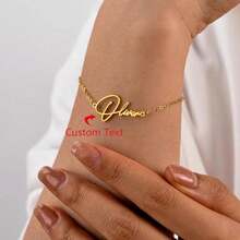1 Stück personalisiertes 18K Gold Namensarmband für Frauen Männer, individuelles Namensarmband, Weihnachtsschmuck, Brautjungfern Geburtstags Geschenk
