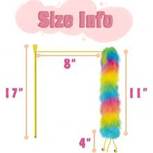 3 Pack Cat Wand Toy, Rainbow Cat Feather Toys With Bells, Teaser Wand With Soft Furry Tail, Interactive Toys For Indoor Cats & Kitten & Kitty - B-4件 - 查看 6