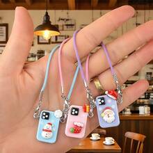 17cm Crossbody Bag Charm, Christmas Creative Hanging Decor, 1st/2nd/3rd Generation Glazed Figurine Doll Accessory For LABUBU Crossbody Bag - Multicolor - View 3