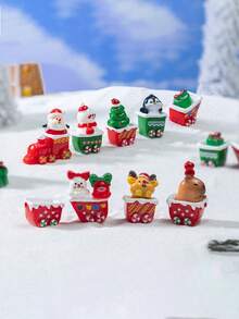 3sets Creative Mini Christmas Train&Snowman&Elk&Small Animal Small Ornaments,DIY Christmas Micro Landscape Decoration,For Doll House Accessories,Micro Christmas Decoration,Christmas Gifts,Christmas Crafts,Mini Figures,Mini Gifts,Mini Resin Animals,Elf On The Shelf Accessories,Mini Stuff,