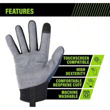 AWP Pro Protect Work Gloves For Men And Women Full Back-Of-Hand TPR Impact Protection Large