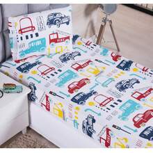 2-Piece Single Bed Sheet Set With Children's Prints - Classic Cars - View 1