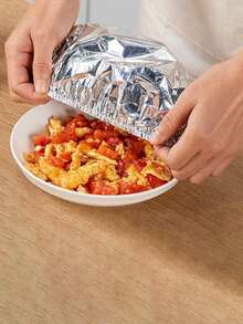 100片装铝箔隔热罩，适用于厨房和餐桌 - 可重复使用，保温保鲜，适合野餐、露营和居家使用，露营食物保温罩|食品安全罩|可重复使用食品保鲜膜，冰箱收纳整理 - 彩色 - 查看 9