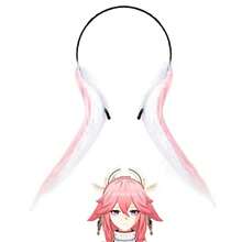 Handmade  Yae Miko Ears Animal Fox Rabbit Headwear Ears  Accessories Props Lolita Rabbit Ear Headband For Halloween Yae Miko Cosplay Halloween Festival Party Cosplay - 如圖 - 查看 2