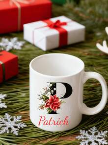 Cốc sứ Giáng sinh cá nhân hóa 11oz/15oz in chữ cái đầu "Chúc mừng Giáng sinh" hình ông già Noel, có thể tùy chỉnh tên, quà Giáng sinh cho trẻ em hoặc gia đình, cốc tùy chỉnh ngày lễ, cốc sứ cá nhân hóa, cốc sô cô la nóng tùy chỉnh, cốc Giáng sinh cá nhân hóa, cốc Giáng sinh tùy chỉnh - Nhiều màu (phiên bản chữ cái) - Xem 6