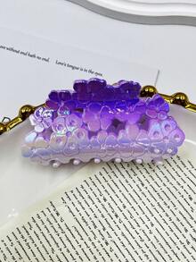 1 Stück/3 Stück/6 Stück florale Muster Lässig ABS Kunststoff (ABS Harz) 2025 Neuer Boho-Stil Halbkreis Haarclips, personalisierte minimalistische karierte Haarklaue für Frauen elegante Haaraccessoires elegante Haarspange Winter Haarklammer