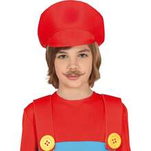 Fiestas Guirca Children's Plumber Style Cap In Red For Costumes, Durable And Light Cardboard Accessory With Fun Design, Ideal For Themed Parties, Celebrations, And Role Playing Games For Kids - Multicolor - View 3
