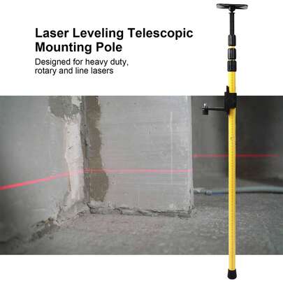 2.8 Meter Laser Leveling Telescoping Pole Adjustable Mounting Pole For Rotary And Line Lasers
