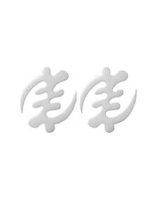 2pcs Medium Size Gold-Tone Women's Earrings, Unique Style, Stainless Steel Material With Artistic Flowing Details Pattern, Suitable For Daily Wear, Party Occasions, All Seasons Fashion Jewelry