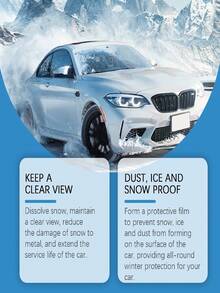 Winter Car Windshield Deicing & Deicing Spray. It Can Lower The Melting Point Of Ice And Snow To Around -45°C, Quickly Melting The Frost On The Car Windows, Keyhole, Wipers, Antennas, Etc. After Use, It Quickly Removes Snow On The Car, Prevents Cracking And Freezing Of The Car Glass Surface, And Extends The Service Life Of The Car Glass Surface, Better Maintaining Your Car.