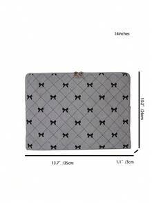 1 Túi đựng máy tính xách tay cho học sinh, 11"/13"/15", Ốp bảo vệ in nơ màu xám thường ngày dành cho cả nam và nữ, Tương thích với Macbook, HP, ASUS, Phù hợp cho bé gái, thanh thiếu niên, bé trai, sinh viên đại học, Ốp đựng máy tính bảng 9-15", Tương thích với iPad Air 4/5, Ốp đựng máy tính xách tay chuyên nghiệp, Ốp đựng máy tính xách tay cho nữ, cho nam, Vật dụng cần thiết khi đi du lịch - Xám - Xem 12