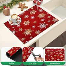 1pc Christmas Theme Trivet Mat, Christmas Pattern Absorbent Drying Mat, Kitchen Decor Coffee Machine Mat, Handmade Coffee Pot Draining Mat, Kitchen Floor Mat, Dining Table Mat, Kitchen Counter Dish Drying Mat, Breakfast Mat, Heat-Resistant Anti-Slip Drying Mat, Diatomite Drying Mat, Hides Stains, Super Absorbent Kitchen Mat, Easy To Clean Dish Rack Mat, Suitable For Kitchen, Dining Table, Cafe, Bar, Holidays, Parties, Home Decor, Holiday Gifts - Multicolor - View 11