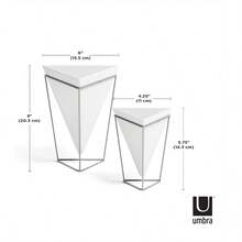 Trigg Desktop Planter Vase And Geometric Containerfor Succulent Air Mini Cactus Faux Plants Ceramic Set Of 2 Desk White Nickel Decor