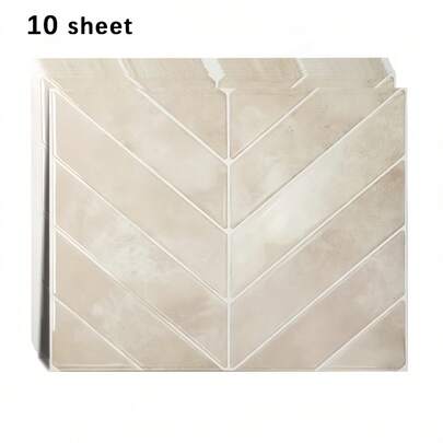 10 Pieces Of 7.87 * 7.87 Inch/11.81 * 11.81 Inch Retro Diagonal Grid Splash Proof Ceramic Tile Self-Adhesive Wall Stickers, Waterproof Peel Off Adhesive Self-Adhesive Wallpaper, Used For Kitchen And Bathroom Wall Art Decoration Self-Adhesive Wallpaper, Tenant Old Wall Renovation Stickers