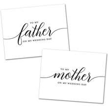 InvitationHouse Simple Script To My Mother | To My Father Wedding Day Folded Note Card Set (Black)2025 - 1 - View 4