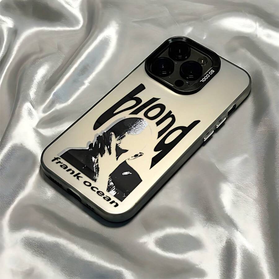 Funda para for con la imagen de Frank Sinatra en tono rubio, compatible con los modelos 17, 16E, 16, 15, 14, 13, 12, 11 Mini, Pro, Max, Air, X, XR, XSMAX, 8, 7 Plus.Protección anticaídas con cubierta trasera esmerilada. - Negro - Ver 1