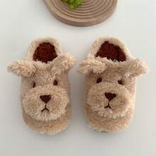 XIXITIAO 一双可爱卡通毛绒拖鞋，女士款，柔软保暖，室内家居鞋，加厚内里，兔子和小熊图案，适合秋冬季穿着。 - 卡其色 - 查看 7