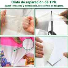 Kit de reparacin con Parches inflables, Cinta de reparacin para Piscinas, Parches de reparacin para colchones inflables, Castillos hinchables, flotadores para Piscinas y Juguetes inflables - Castaño Rojizo - Ver 4