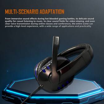 7.1 Channel 3.5mm Wired Headset With Microphone, Gaming Headphones For PC, Laptop, Mobile Phone, Music, Online Classes, Suitable For , Suitable For Autumn/Winter