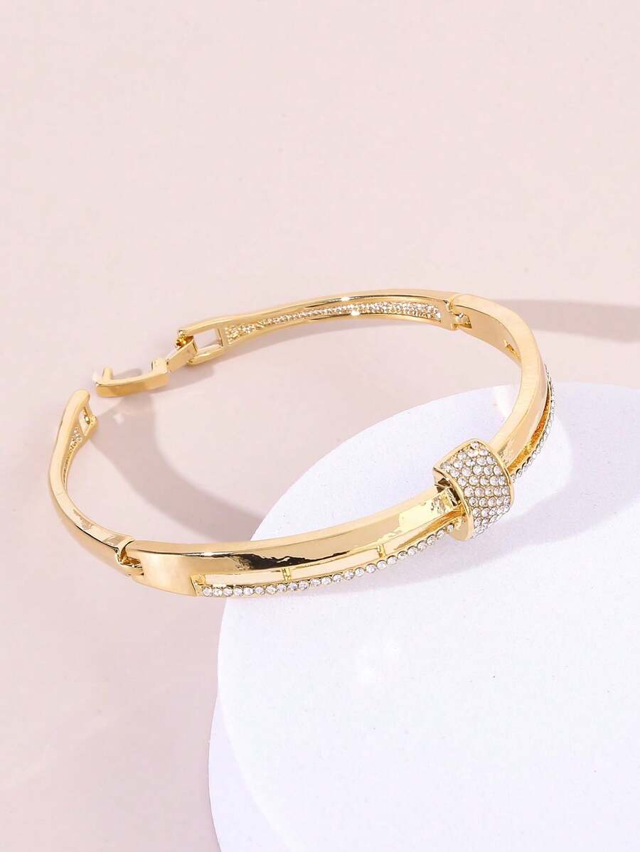 Nuevo conjunto de pulsera y anillo de cobre con incrustaciones de circonita de estilo europeo multicapa y gota de agua