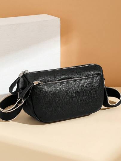 KAIDIFEINIROO Real Leather Women's Bag 2025 New Multi Pocket Shoulder Bag Solid Color Handbag Lightweight Small Bag Mobile Phone Bag Two Shoulder Straps Diagonal Cross Bag