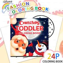 Christmas Coloring Book: Adult Coloring Book, Pearlescent Paper Cover, 7.9x7.9 Inches, 24 Pages Of Thick Drawing Paper, Warm And Comfortable, Essential For Autumn/Winter, Suitable For Adults And Teenagers To Relieve Stress, Christmas, Thanksgiving, New Year Gifts, Party Gifts, School Supplies, Painting Book, Watercolor Book - Coloring Christmas - View 13