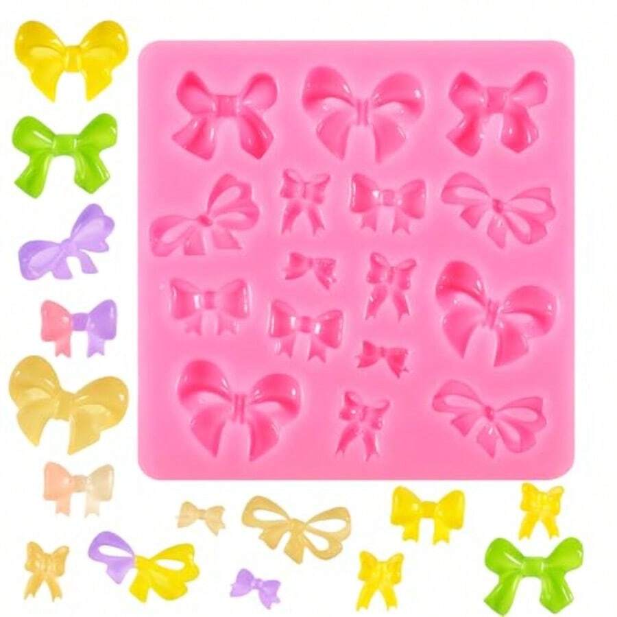 Silicone Bow Chocolate Cake Molds For DIY Desserts: Versatile Bowknot And Ribbon Shaped Candy Ice Molds Perfect For Cake Decorating Fondant Crafting And Sweet Treats With Elegant Design And Easy Release
