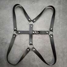 1pc Men's Sexy Chest Strap Personalized Muscle Showing Sports Fitness Suspender Shirt, Leather Decor Restraint Strap For Bar, Nightclub, Ascetic Style Looks Of Party Season Picks