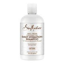 Shea Moisture Shampoo hidratación aceite de coco 100% virgen limpieza profunda brillo suavidad natural restaurador cabello seco maltratado revitalizante fórmula nutritiva sin químicos agresivos aroma fresco uso diario - Gris Claro - Ver 12