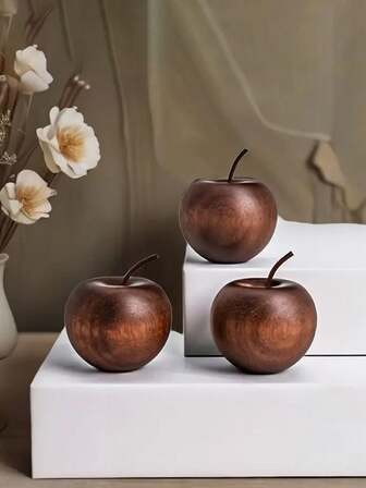 1pc Elegant Sapele Wood Apple Scent Diffuser Natural Wood Grain Essential Oil Diffuser For Car & Home - Decorative Air Freshener For Vehicles & Interiors, Christmas Gift, Mini, Small, Cute