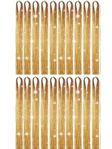 20片/10片/5片/3片/1片装 女士金属发丝，闪亮金属发丝接发，耐热