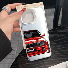 1 Stück Rennwagen Design Laser Farbverlauf Handyhülle, Mode, kompatibel mit Apple 16 & 17, geeignet für Halloween