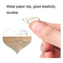 Pcs Small Golden Paperclips Stainless Steel Waterdrop Shaped Paperclips Bookmarks Paper Clips Clamps Memo Paper Photo 15 * 25mm Gold - Gold - View 5
