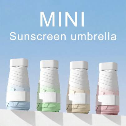 Ô dù gấp mini màu gradient, kiểu dáng giản dị, nhẹ, dễ mang theo dành cho nam và nữ.