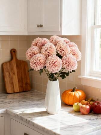 1/3/400PCS Artificial Flowers Silk Bulbous Chrysanthemum Bouquets Fake Plants For Room Decor ,Fall Decor, Autumn Decorations, Wedding Vasebride, Holding Flower Material ,Home Dining Room Bedroom Decorations, Festival Birthday Party Accessories, Outdoor Garden Decorations,Thanksgiving Decorations,Room Decor,Halloween Decor,Christmas Decoration,Festival Gifts